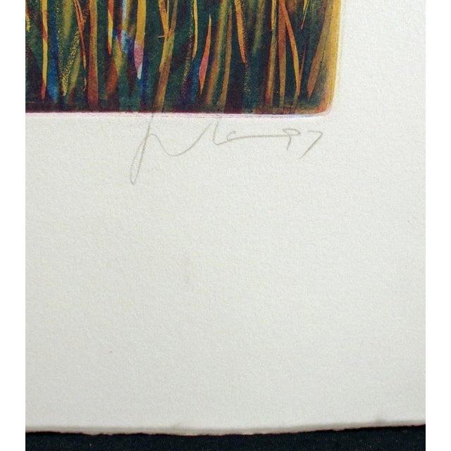 1990s Nicolette Jelen "Summer Morning Vii" Signed Aquatint Etching Art Print Landscape For Sale - Image 4 of 6