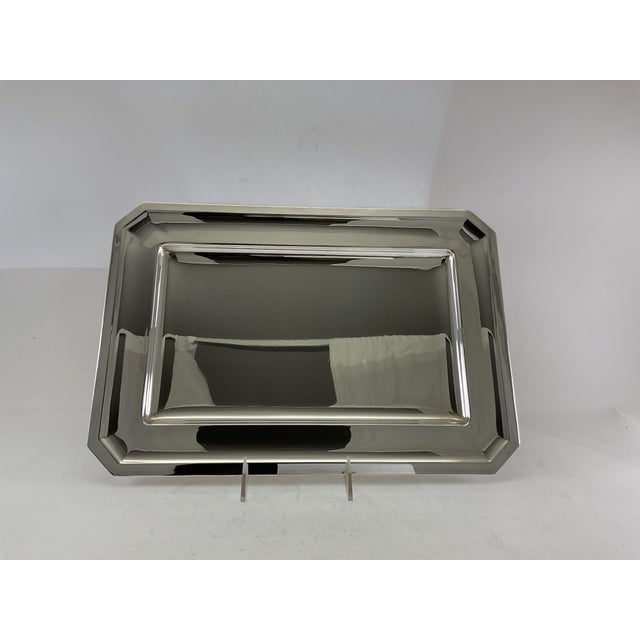 Mid-Century Modern 1980s Mid-Century Modern Silver Rectangular Platters For Sale - Image 3 of 15
