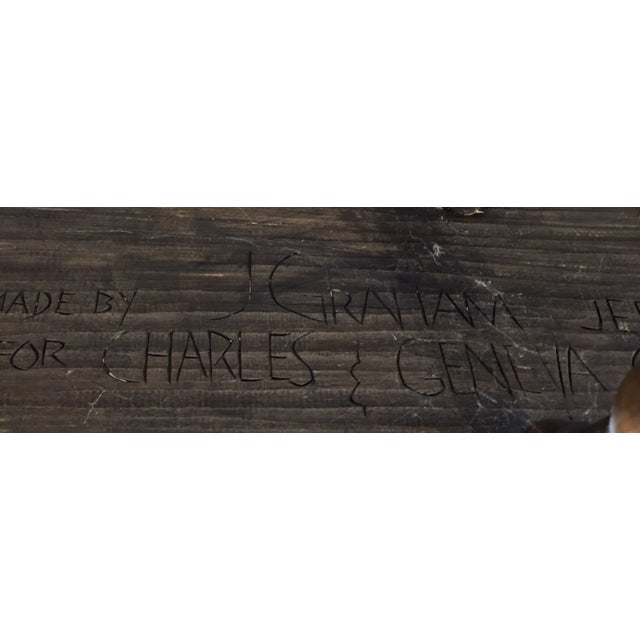 Late 20th Century Windsor Chair Comb Back Bench W Arms, Tiger Maple, Oak & Maple Made in Ohio For Sale - Image 12 of 12