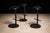 1980s Ricardo Fasanello (1930–1993) Ciranda Stools, Set of Three, Brazil, 1986 — Black Carbon Steel and Leather For Sale - Image 5 of 11