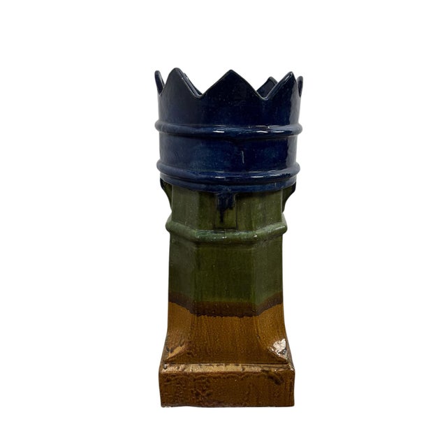 Antique French Glazed Ceramic Chimney Pot, 1890s For Sale - Image 5 of 9
