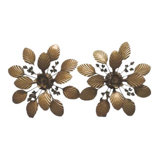 Vintage Bronzed Sconces, 1950s, Set of 2 For Sale