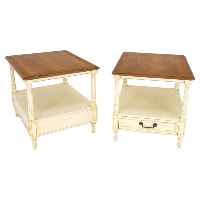 Henredon Walnut Banded Tops One Drawer End Tables Night Stands Mint! For Sale - Image 9 of 16