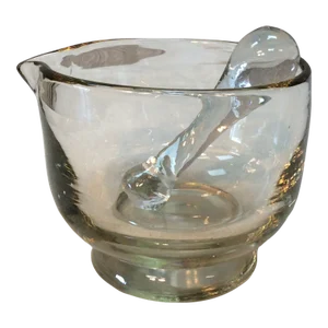 Late 19th Century French Blown Glass Mortar and Pestle