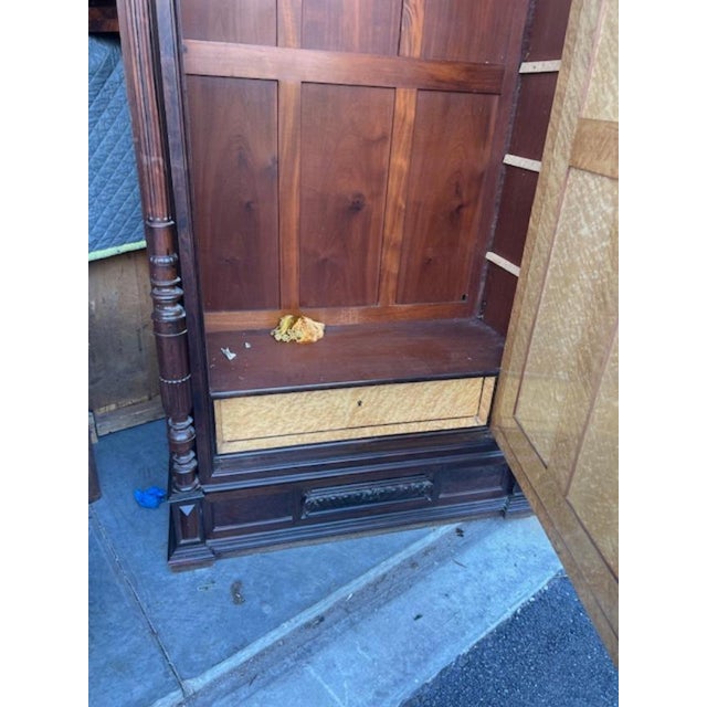 Rosewood Antique French Louis XV Rococo Mirrored Armoire For Sale In West Palm - Image 6 of 12