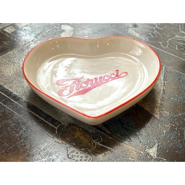Ceramic 1980's Fiorucci Italy Heart Vide Poche For Sale - Image 7 of 8