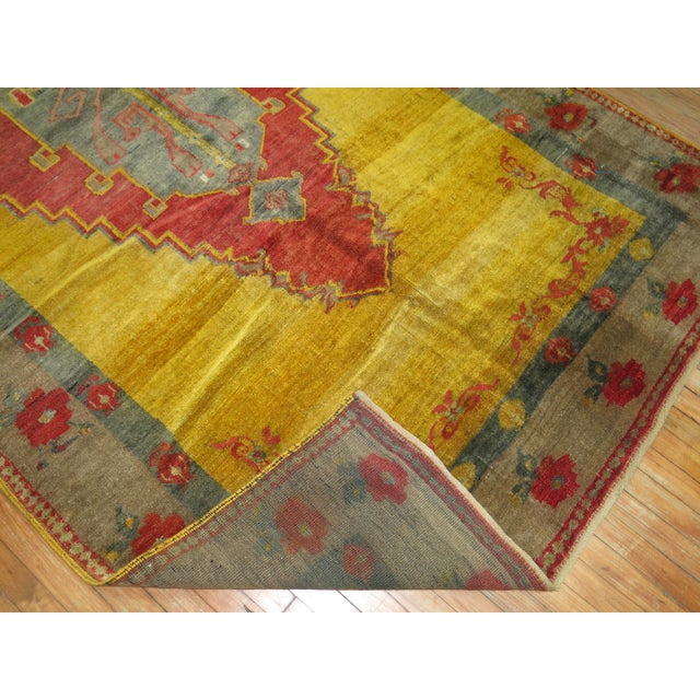 Early 20th Century Early 20th Century Zabihi Collection Yellow Turkish Gallery Rug - 5'8" x 11'2" For Sale - Image 5 of 12