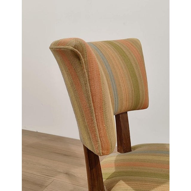 Mid-Century Modern Vintage Italian Chairs in Walnut, 1940s, Set of 4 For Sale - Image 3 of 10