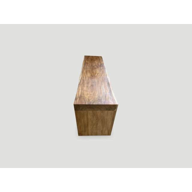 Andrianna Shamaris Natural Reclaimed Teak Wood Wave Bench For Sale In New York - Image 6 of 6