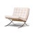 Mid-Century Modern Mies Van Der Rohe for Knoll Mid Century Barcelona White Leather Lounge Chair For Sale - Image 3 of 10