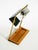Large Table Lamp with Brass Frame, Teak Base, and Green Lampshade from Temde, 1960s For Sale - Image 12 of 18