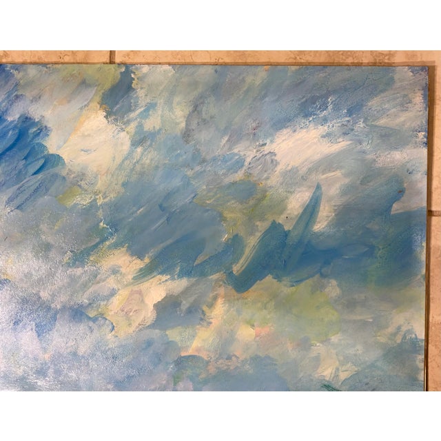 Abstract Expressionism Spring in Holland , Tulip Field Painting , Oil on Paper For Sale - Image 3 of 12