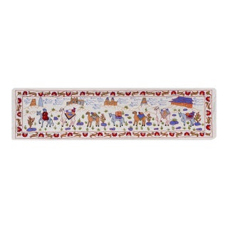 Hand-Embroidered Camel Suzani Runner – Animal Runner for Boho-Chic Interiors 1'6'' X 6' For Sale