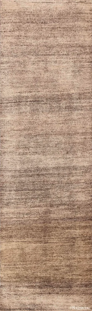 Nazmiyal Collection Neutral Abrash Modern Runner Rug