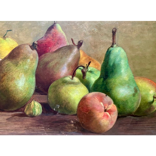 Still Life with Pears, Late 19th Century, Oil Painting For Sale - Image 4 of 12
