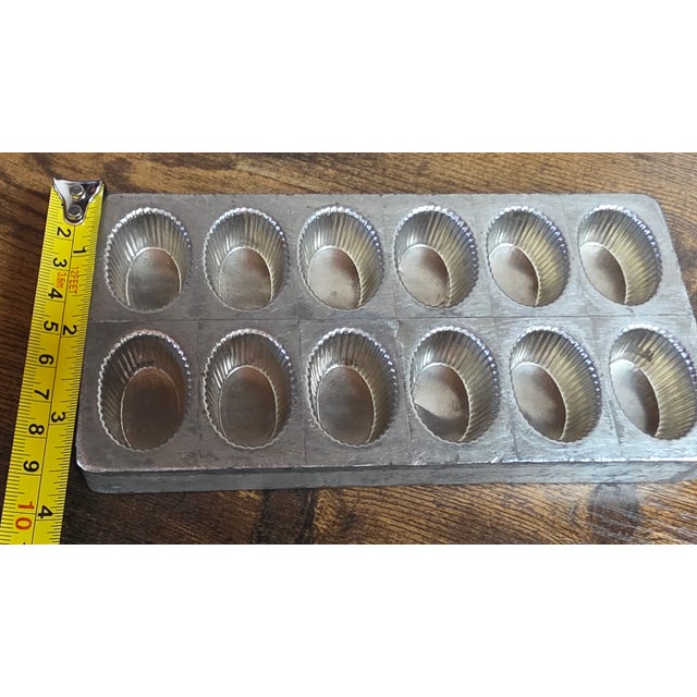 Antique French Nickel-Plated 12-Cavity Pastry Mold For Sale - Image 10 of 18