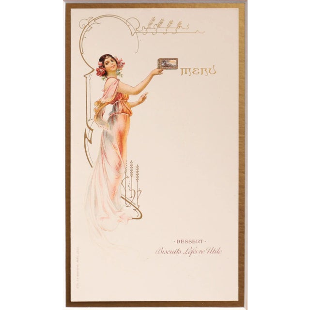 Date: 1900 Size: 4.5 x 7.75 inches (interior), 8.25 x 11.5 inches (exterior) A menu, in excellent condition, brought in...