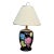 Large Late 20th Century Chinoiserie Floral Black Lamp For Sale