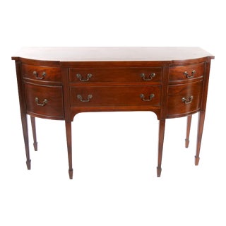 19th Century Mahogany Wood Bow Front Buffet / Server For Sale