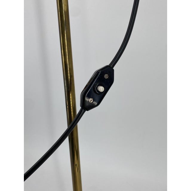 Mid-Century Floor Lamp with Height-Adjustable Fabric Shade by Florian Schulz, Germany, 1950s For Sale - Image 12 of 14