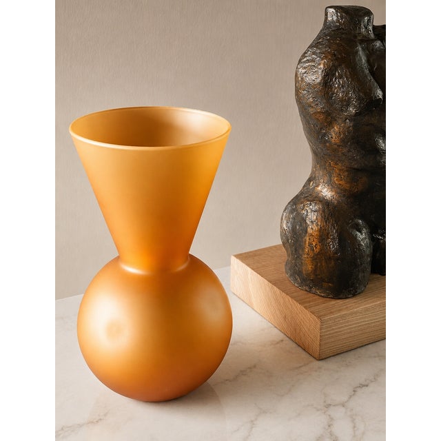 Vintage Vase in Orange Glass Paste, 1973 For Sale - Image 4 of 5