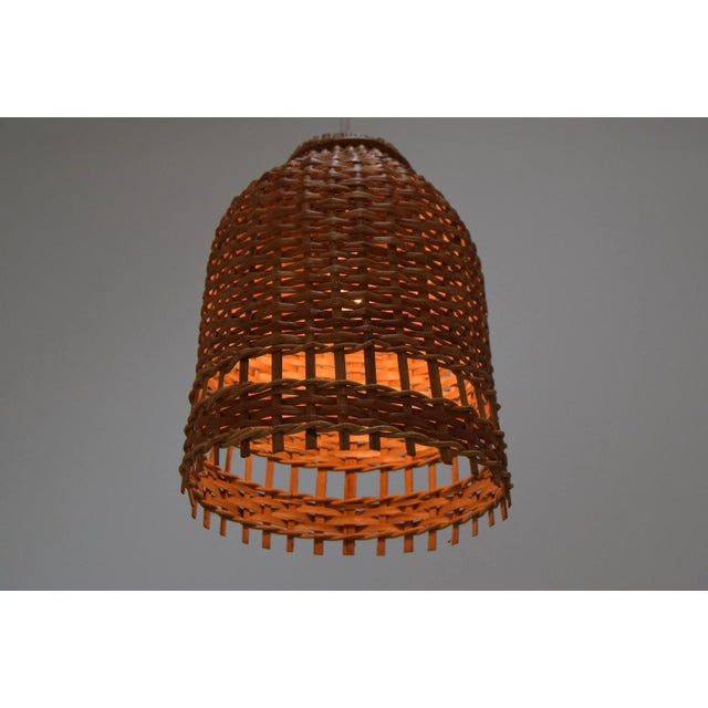 Mid-Century Wicker Pendant Lamp from Uluv, 1960s For Sale - Image 10 of 12