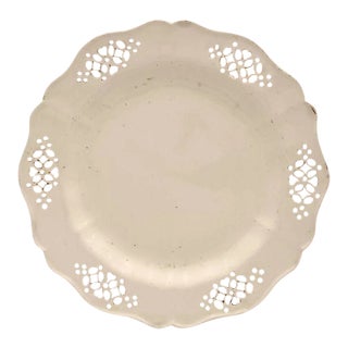 19th Century Pierced Creamware Plate, England Circa 1860 For Sale