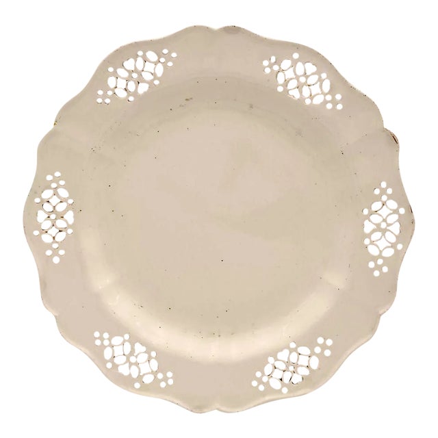 19th Century Pierced Creamware Plate, England Circa 1860 For Sale