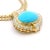 Turquoise 1970s Italian 18k Gold Necklace With Turquoise & Diamonds, Valenza Atelier For Sale - Image 8 of 18