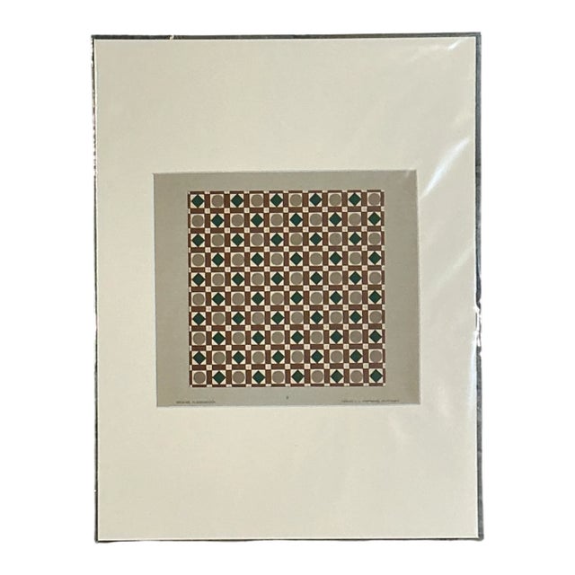 Vintage Geometric Tile Design Serigraph For Sale - Image 9 of 12