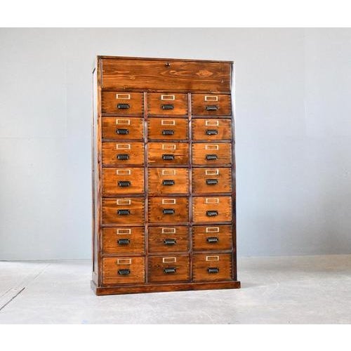 Bank of Pine Workshop Drawers, 1940s For Sale - Image 10 of 10