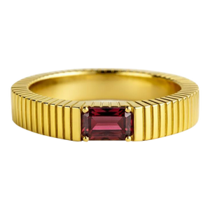 Garnet Solitaire Ring for Men Silver, Gold, Size 9