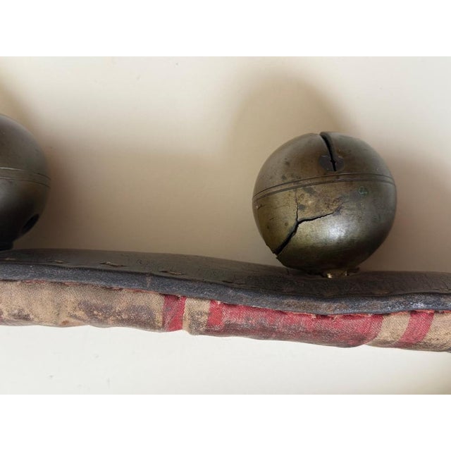 Antique Horse Sleigh Bells on Leather Collar, 1890s For Sale - Image 4 of 18