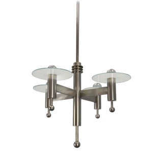 Vintage Nickel-Plated Chandelier, 1920s For Sale