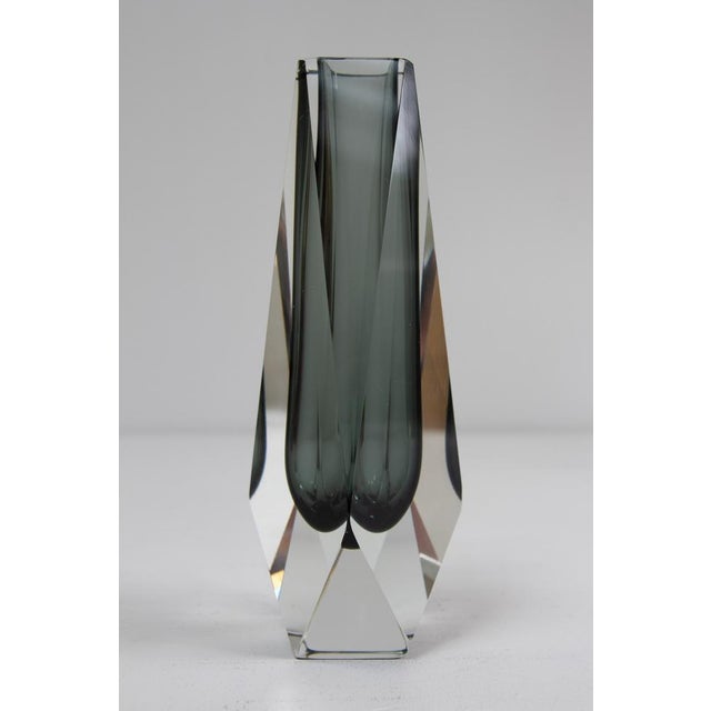 Italian Murano Faceted Sommerso Glass Vase by Flavio Poli for Alessandro Mandruzzato, 1970s For Sale - Image 16 of 16