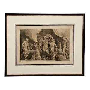 Engraving of an Ancient Scene, Italy Circa 1820