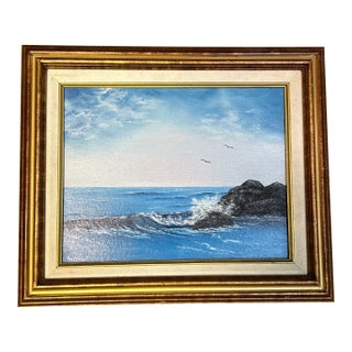 1990’s Original Impressionist Seascape Painting “Secluded Beach” For Sale