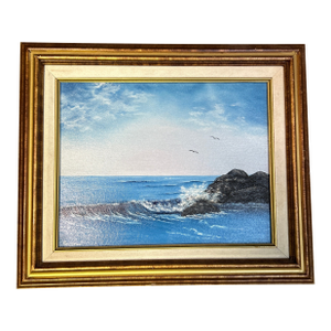 1990’s Original Impressionist Seascape Painting “Secluded Beach”