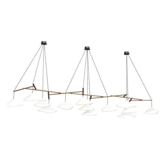 Emily Group of Thirteen Pendant Light in White Semi-Matte by Daniel Becker for Moss Objects For Sale
