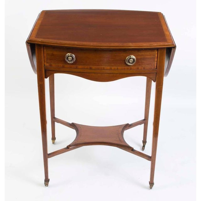 20th Century Edwardian Inlaid Occasional Table For Sale - Image 10 of 11