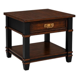 Late 20th Century Old Chapel Onyx Reserve™ Mission End Table Satin Walnut & Antique Gold Edition For Sale