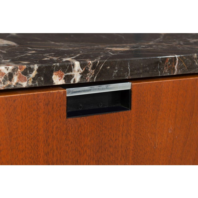 Brown Florence Knoll Teak and Marble Credenza, 1965c. For Sale - Image 8 of 8