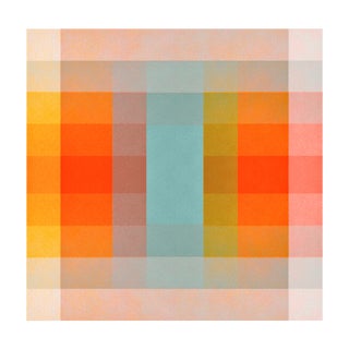Jessica Poundstone Color Space Series 40: Turquoise Persimmon & Saffron Print For Sale
