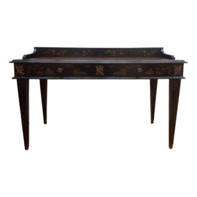 Century Furniture Monarch Collection Waxed Chinoiserie Writing Desk With Storage For Sale