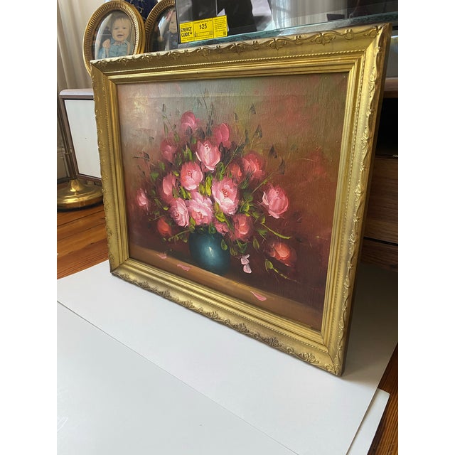 Vintage Original Oil Painting Still Life For Sale - Image 11 of 11