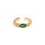 Emerald Emerald Teardrop Gemstone Adjustable Gold Ring, Size 4 For Sale - Image 8 of 9
