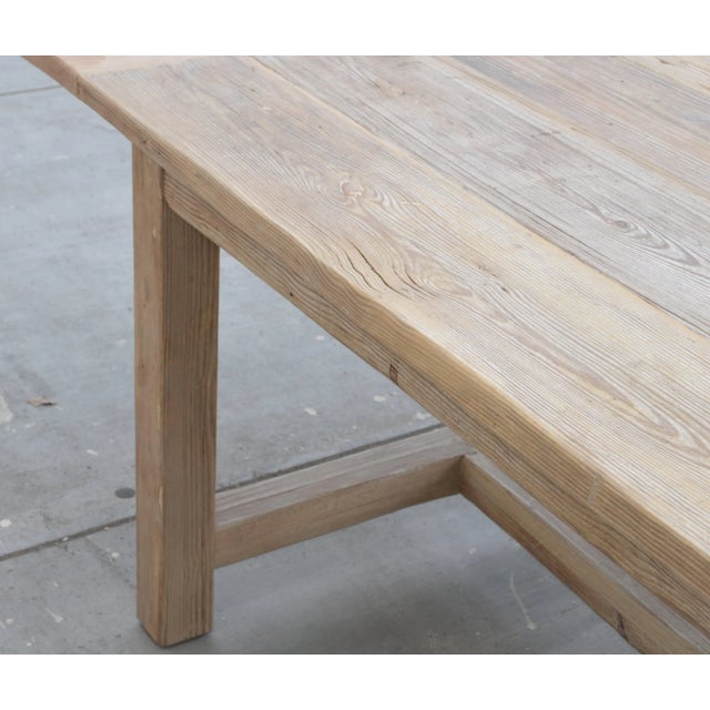 Large Custom Farm Table in Heart Pine, Built to Order by Petersen Antiques For Sale - Image 9 of 11