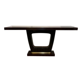Caracole Signature Modern Macassar Ebony FInished Lacquered Wood Axis Console Table For Sale