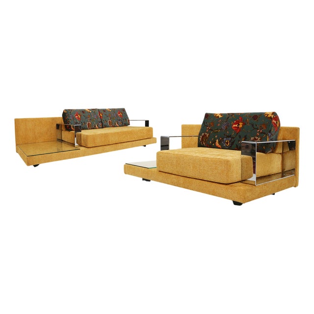 Mid-Century Modern Italian Living Room Set, 1960s, Set of 2 For Sale