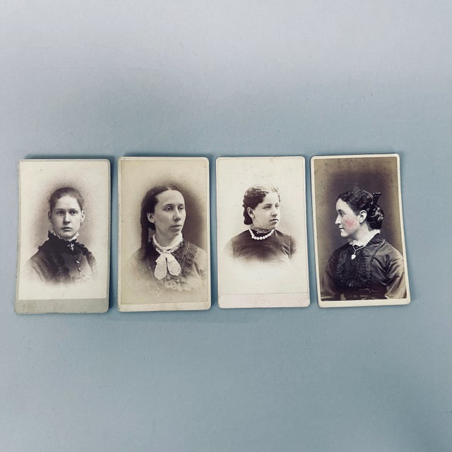 Victorian Late 19th Century Victorian Portrait Studio Cards of Women - Set of 13 For Sale - Image 3 of 13